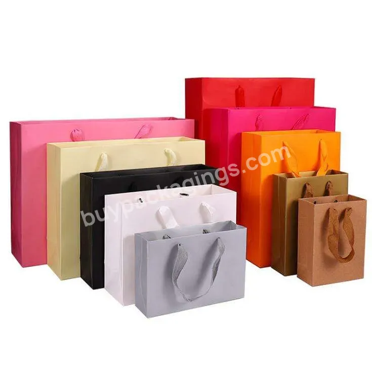 Customizable Wholesale Gift Paper Shopping Bag With Handle Black Custom Kraft Paper Bag Manufacturer/wholesale