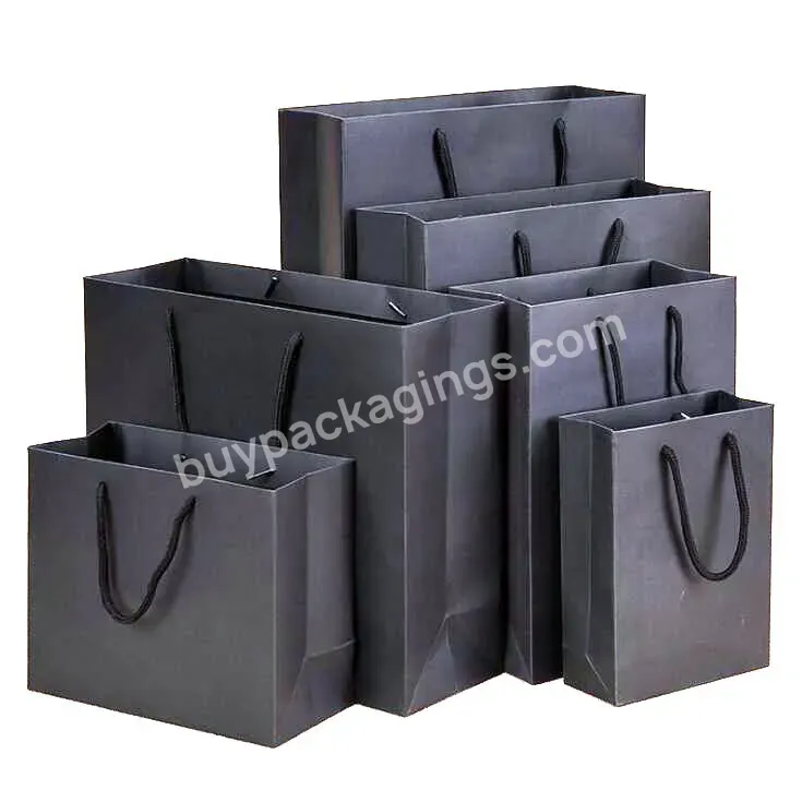 Customizable Wholesale Gift Paper Shopping Bag With Handle Black Custom Kraft Paper Bag Manufacturer/wholesale