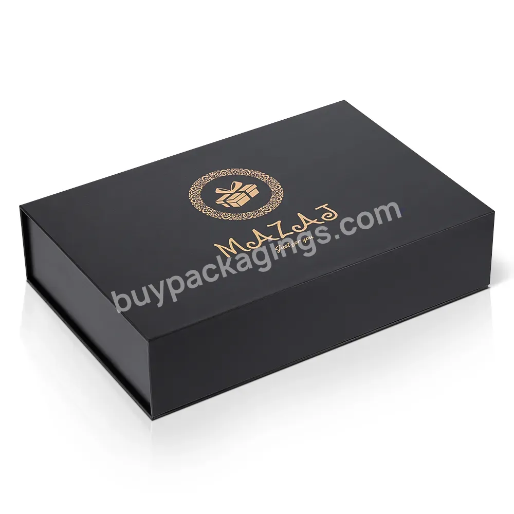Customization Black Matte Rigid The Book Shape Box Magnetic Shifting Embossed Gift Folding Luxury Cosmetic Boxes With Insert