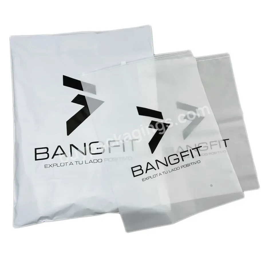 Customization China Factory Wholesale Frosted Custom Logo Matte Clear Plastic Packaging Zipper Bags For Apparel