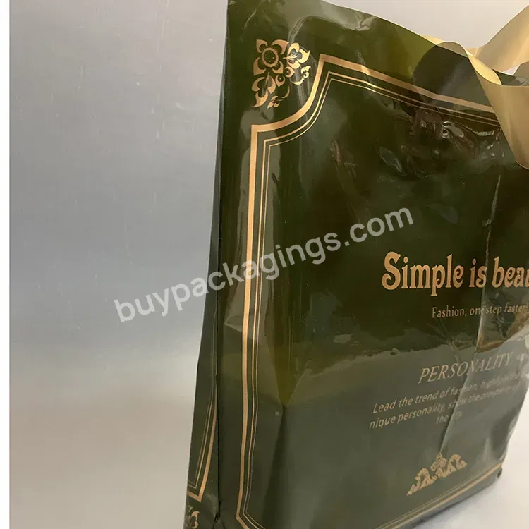 Customization Logo Size Retro Green Packaging Festival Wedding Clothes Food Hand Gift Disposable Plastic Tote Bag