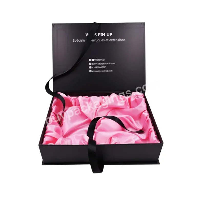 Customization Luxury Magnetic Gift Packaging Paper Box,With Ribbon Foldable Silk Gift Box