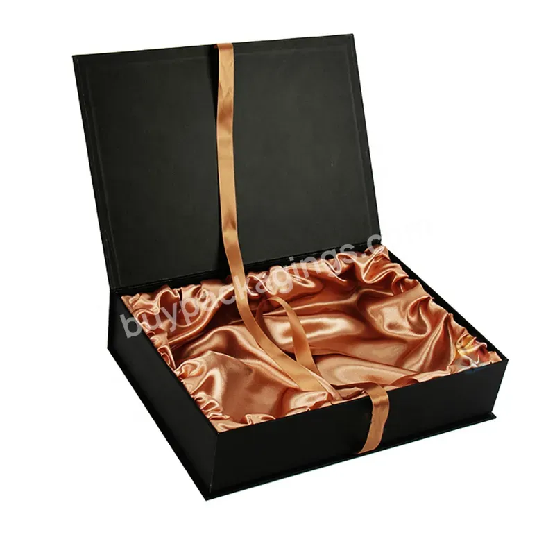 Customization Luxury Magnetic Gift Packaging Paper Box,With Ribbon Foldable Silk Gift Box