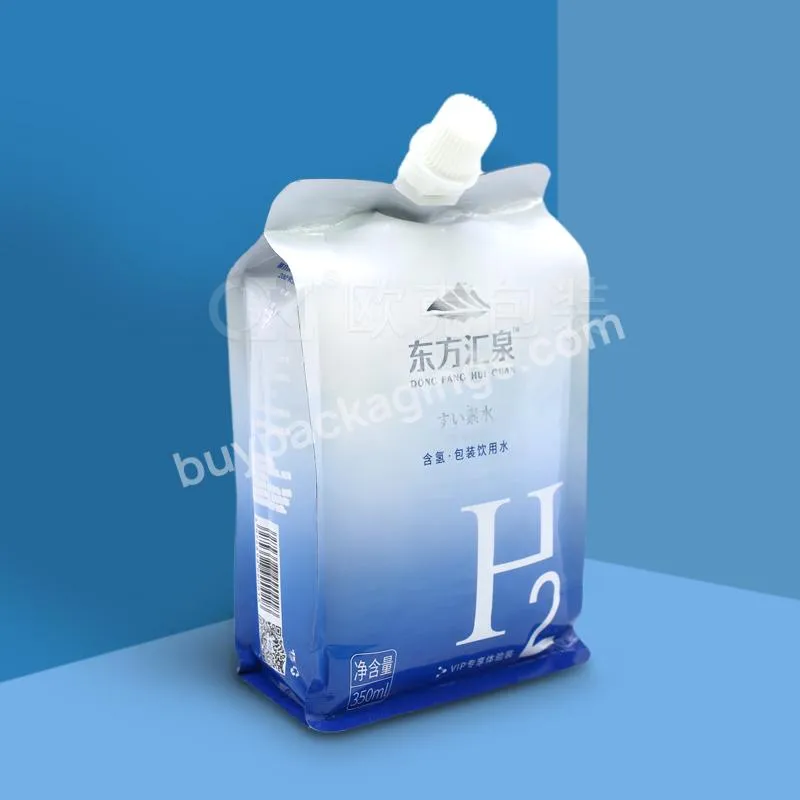 Customize 12oz Skin Care Packaging Spout Pouch Resealable Flat Bottom Standing Flat Bottom Beverage Packaging Foil Spout Bag