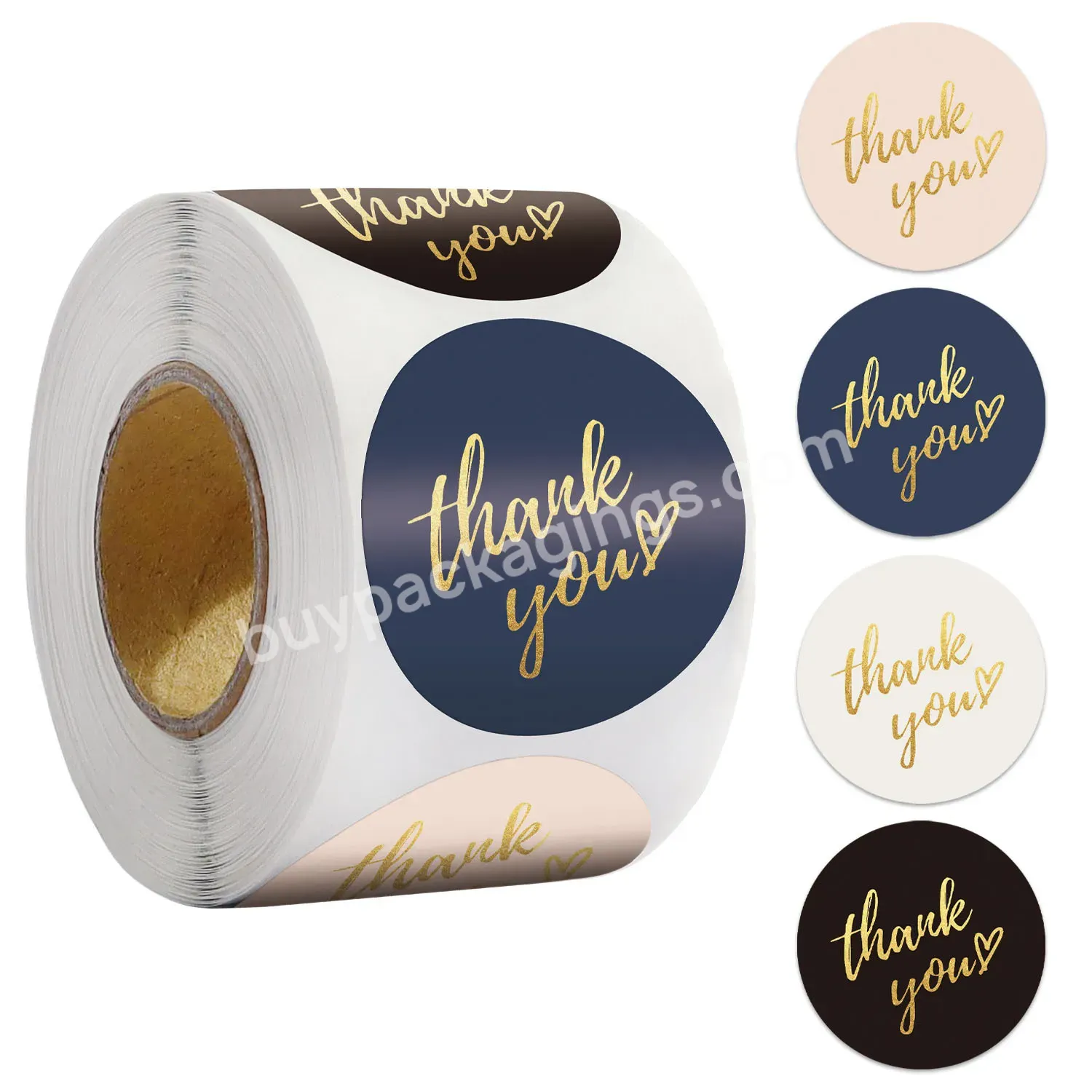 Customize 1inch Blue Thank You Sticker For Envelope Sealing Label Stationery Supplies Wedding Gift Decoration Sticker Roll