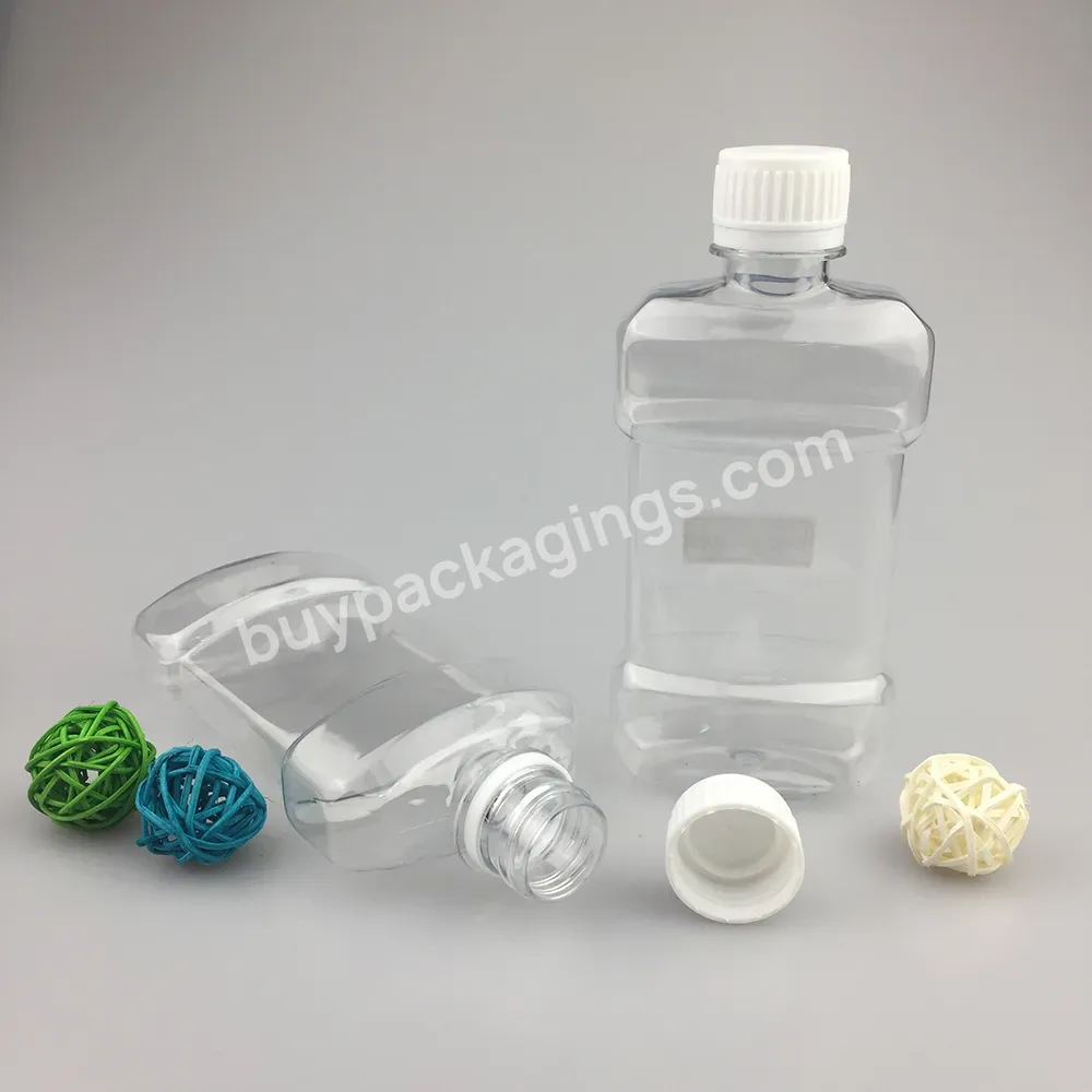 Customize 250ml Plastic Flat Mouthwash Liquid Bottle With Childproof Cap