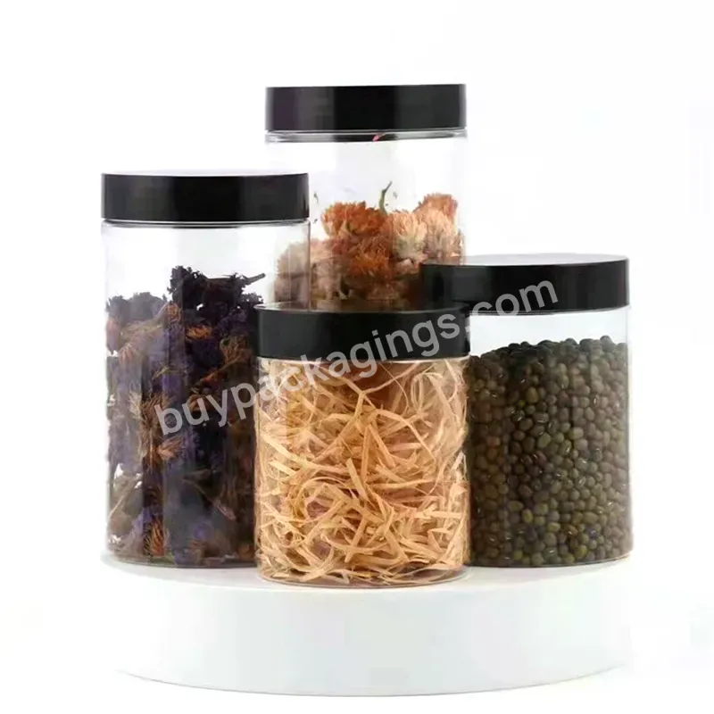 Customize 2oz 4oz 8oz 12 Oz 16 Oz Sealed Food Grade Plastic Pet Container Clear White Round Pet Jar Gold Aluminium Lid