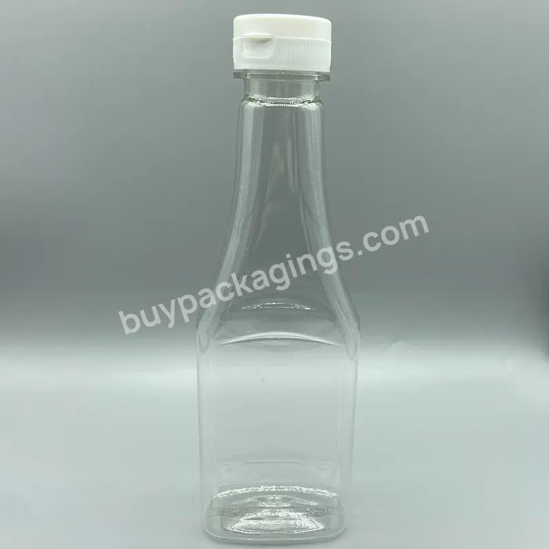 Customize 300ml Transparent Pet Soy Sauce Bottle For The Kitchen With Flip Cap