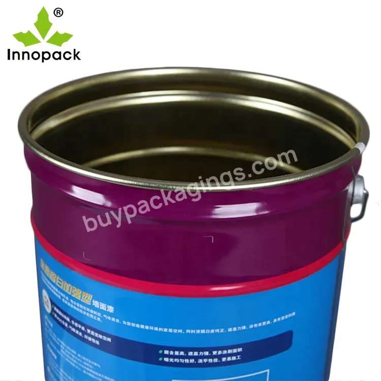 Customize 5 Gallon Bucket Metal Tin Bucket 18 Liter Paint Pail 20 Liter Solvent Keg With Handle And Lug Lid