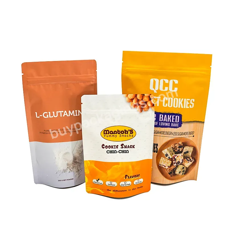 Customize Color Printing Stand Up Top Zip Plastic Powder Food Packaging Pouch Ziplock Bag Digital Print