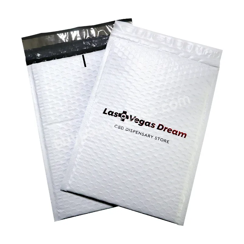 Customize Design Logo Printed White Self Seal Shipping Envelops Book Bubble Mailers Bubble Shipping Bags