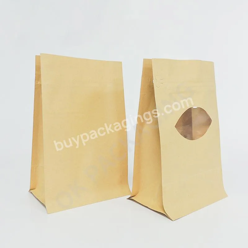 Customize Eco Logo Wholesale Flat Bottom Stand Up Pouch Kraft Paper Gift Shopping Food Zipper Packaging Small Bags And Boxes
