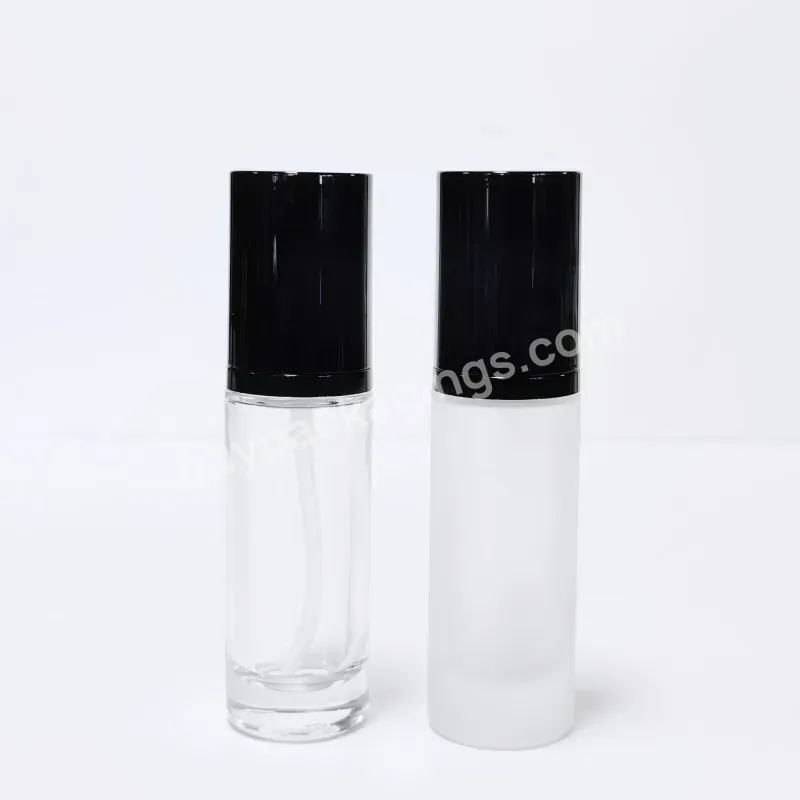 Customize Empty 15ml 20ml 30ml 40ml Glass Liquid Foundation Cosmetic Bottle Transparent Toner Lotion Glass Pump Bottle