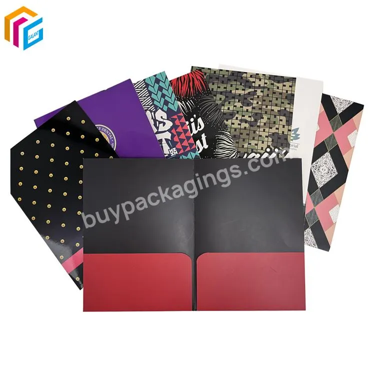 Customize Fashion Two Side Printed White Cardboard Paper Business Document File Folders With Custom logo