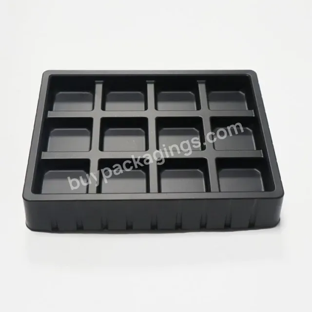 Customize Food Grade Black Plastic Chocolate Insert Box Chocolate Blister Tray With Pet/pvc/pp/ps Trays