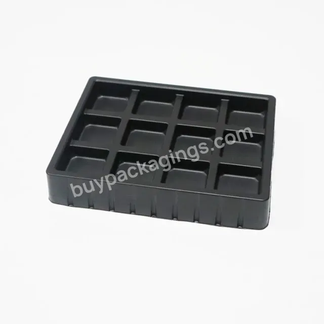 Customize Food Grade Black Plastic Chocolate Insert Box Chocolate Blister Tray With Pet/pvc/pp/ps Trays