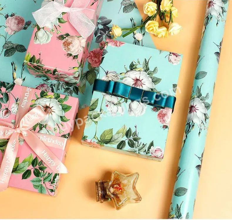 Customize Gift Wrapping Paper Wrap Present With Floral Printed