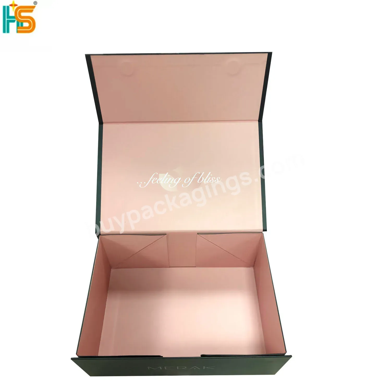 Customize Large Black Foldable Magnetic Closure Luxury Gift Cardboard Shipping Paper Box For Clothes Clothing T-shirt Packaging