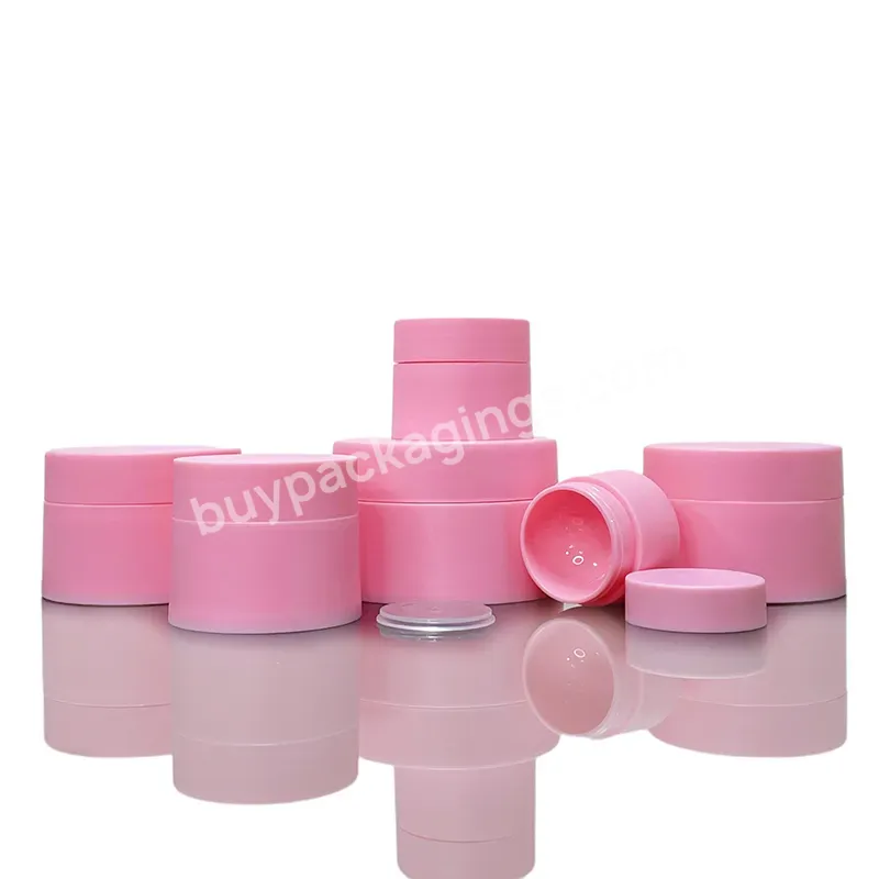 Customize Logo 5g 10g 15g 20g 30g 50g White Black Pink Blue Double Wall Pp Plastic Cosmetic Jar With Screw Lids