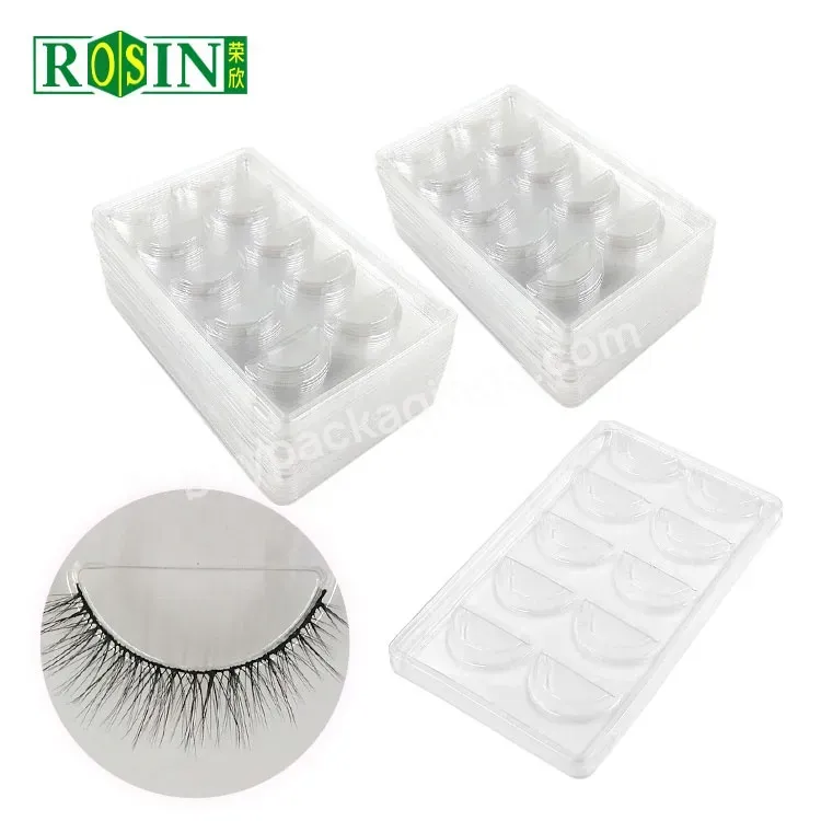 Customize Printed Disposable Empty Plastic Lash Glue Tray Clear Plastic 3d Eye Lash Boxes With Tray 25mm Plastic Lash Tray