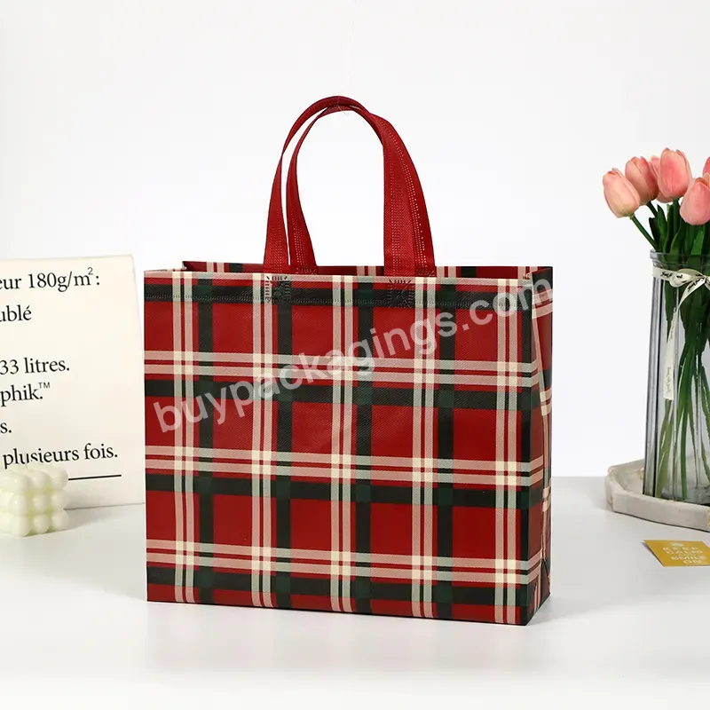 Customize Printing Recycle Laminated Custom Shopping Handle Pp Non Woven Stock Bag For Gift Packing
