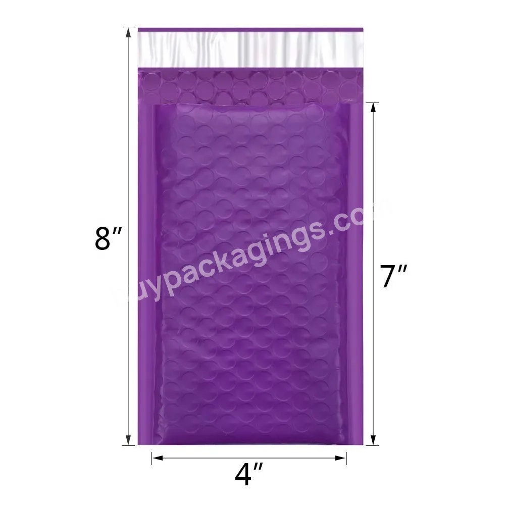 Customize Thick Bubble Mailer Eco-friendly Shipping Bags Small Wholesale Colorful Purple Bubble Mailers 4x8 For Plain Gold Ring