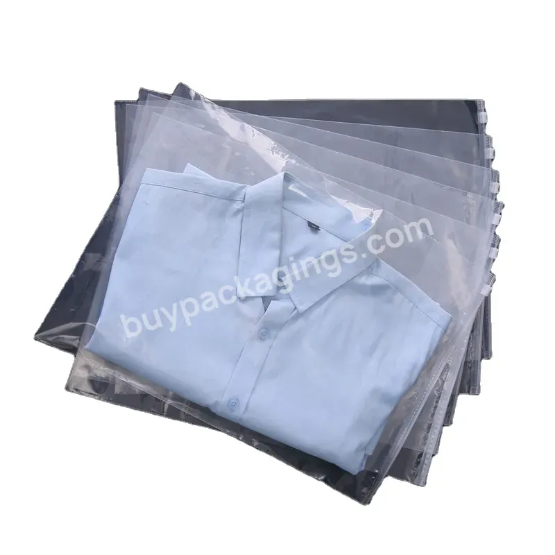 Customize Waterproof Transparent T Shirt Slider Zip Lock Bag Clothing Zipper Bags Packaging Plastic Bag