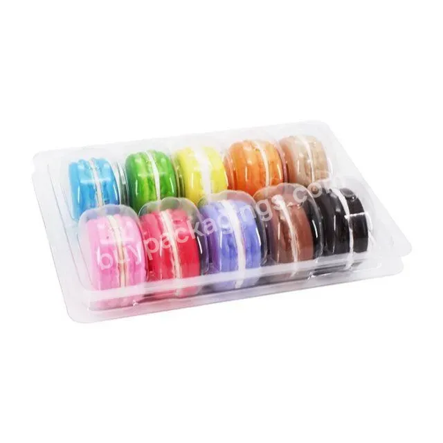 Customized 10 Cells Transparent Blister Container Plastic Gift Box Macaron Packaging