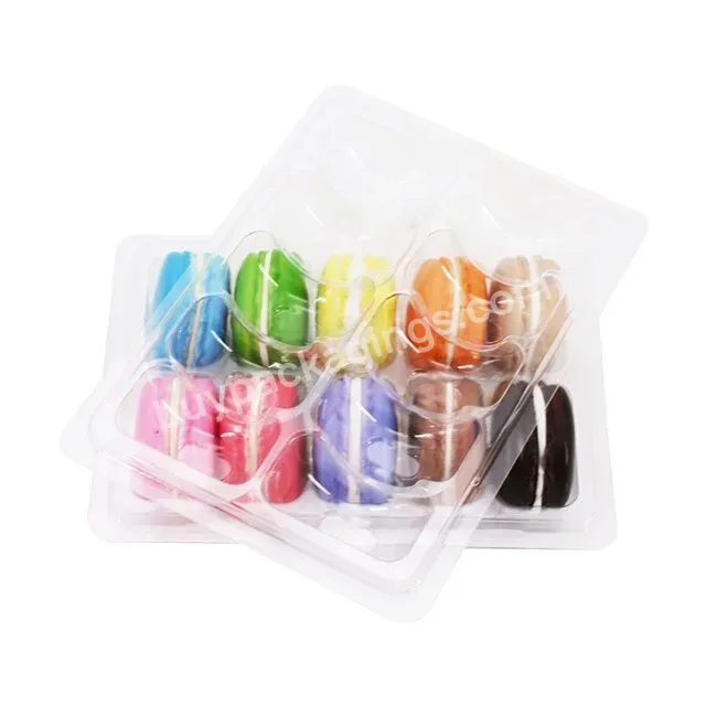 Customized 10 Cells Transparent Blister Container Plastic Gift Box Macaron Packaging