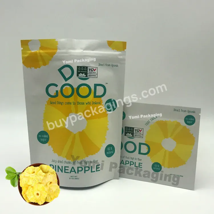 Customized 100g 200g 500g Dry Fruit Zip Lock Nut Food Packaging Bag Stand Up Pouch