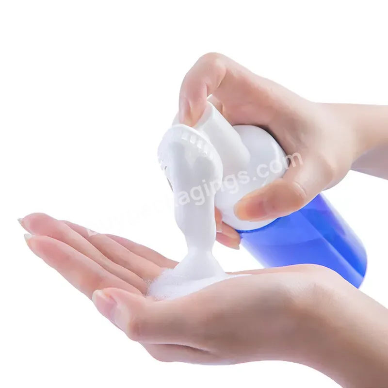 Customized 100ml 150ml 200ml Plastic Cosmetic Facial Cleanser Foam Soap Dispenser Foam Bottle With Brush