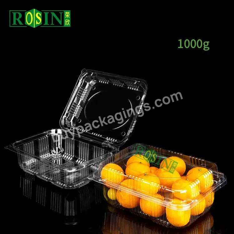 Customized 125 500 800 1000g Plastic Strawberry Blister Transparent Disposable Pet Clamshell Food Packaging Box For Fruit