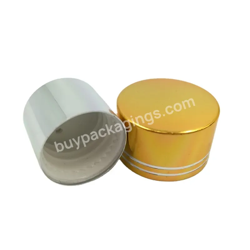 Customized 18/410 20/410 24/410 Aluminum Gold Plastic Screw Cap For Facial Toner Bottle