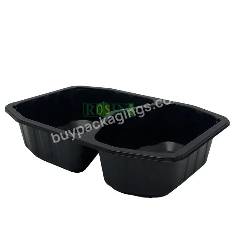 Customized 2 Compartment Microwave Pla Corns Tarch Clamshell Bento Lunch Box Disposable Plastic Food Container For Sushi