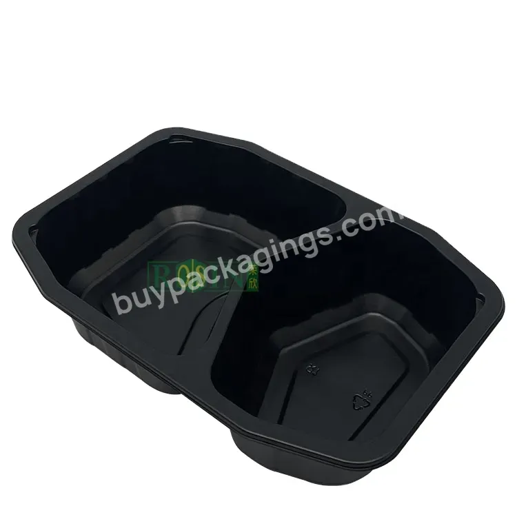 Customized 2 Compartment Microwave Pla Corns Tarch Clamshell Bento Lunch Box Disposable Plastic Food Container For Sushi