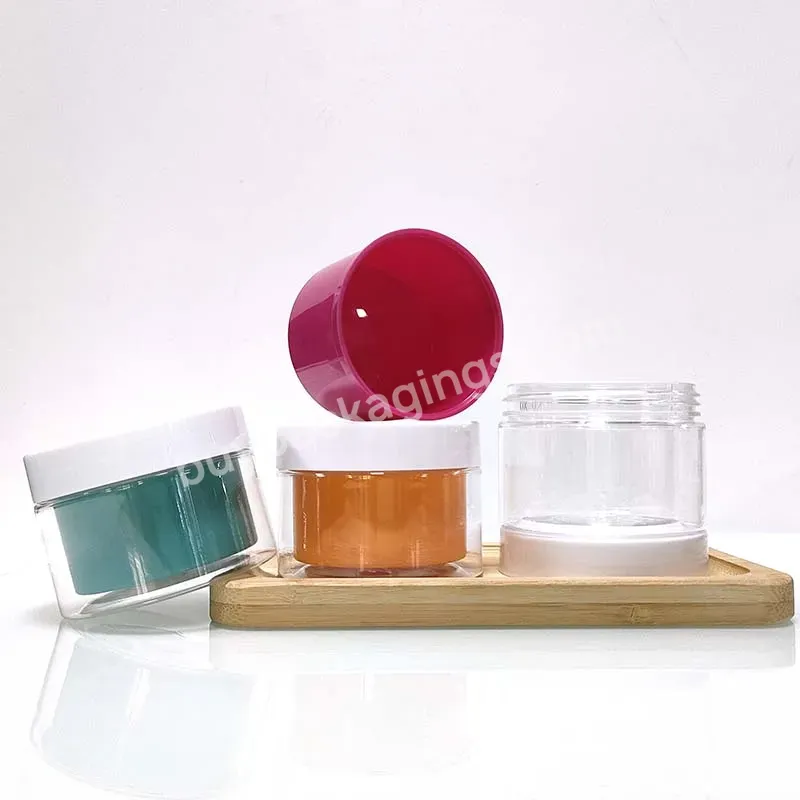 Customized 200g 300g 460g Double Wall Pet Face Cream Container Plastic Cosmetic Body Butter Jars With Lids