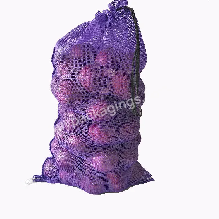 Customized 20kg 25kg 30kg Vegetable Fruit Packaging Net Bag Pp Leno Mesh Bag For Potatoes