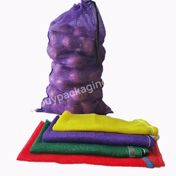 Customized 20kg 25kg 30kg Vegetable Fruit Packaging Net Bag Pp Leno Mesh Bag For Potatoes