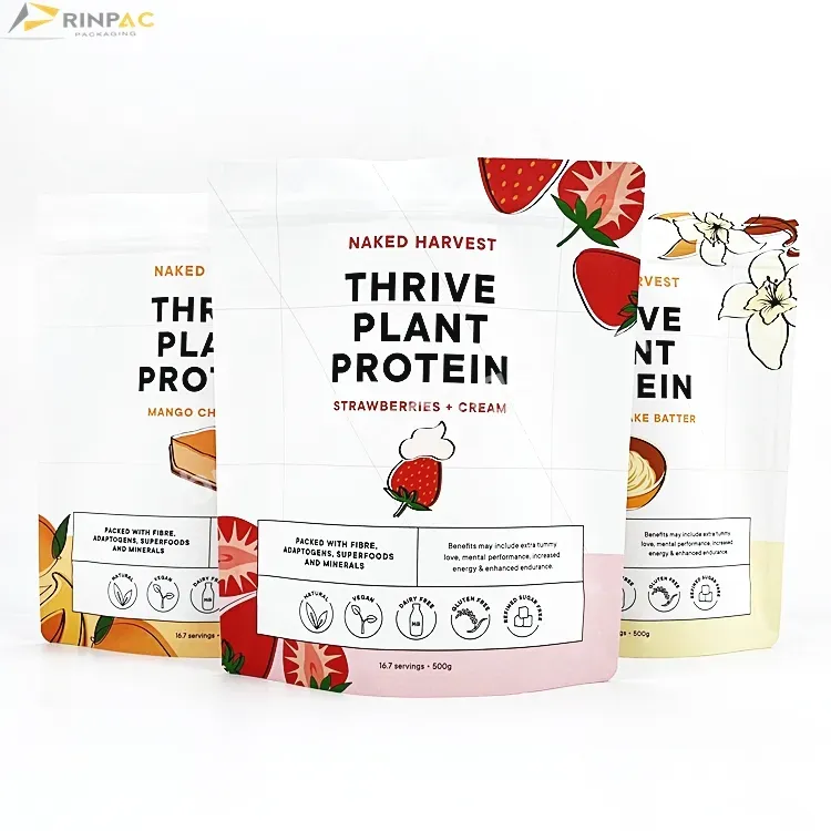 Customized 25kg 100% Private Label Isolate Plastic Packaging Powder Whey Protein Pouches