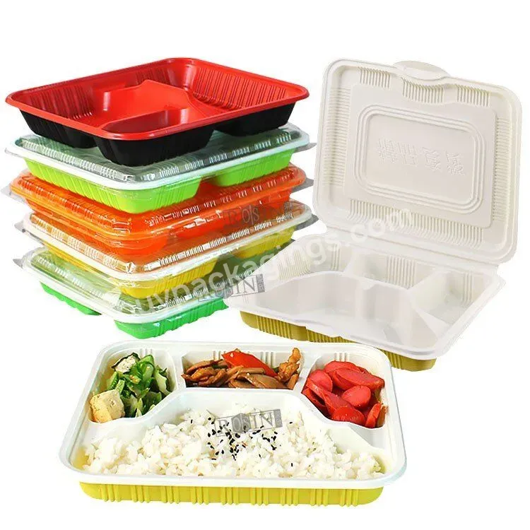 Customized 3 4 Compartment Pp Food Grade Corn Starch Biodegradable Food Container Disposable Lunch Box