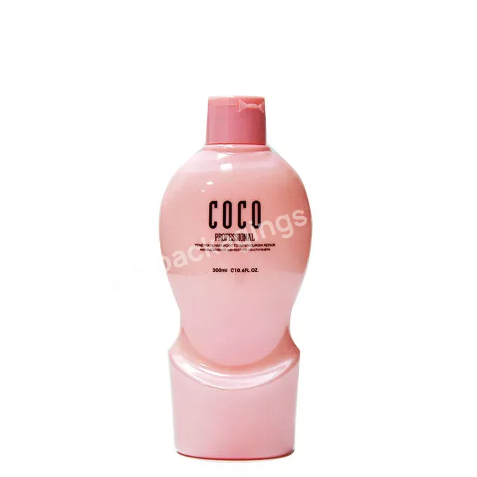 Customized 300ml Pink Body Lotion Packaging Bottle Squeeze Plastic Bottle With Flip Cap Lotion Pump Bottle