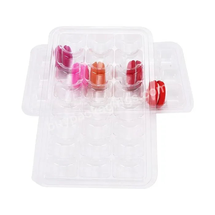 Customized 4 6 20 36 50pcs Insert Clamshell Macaron Plastic Packaging Container Macaron Tray