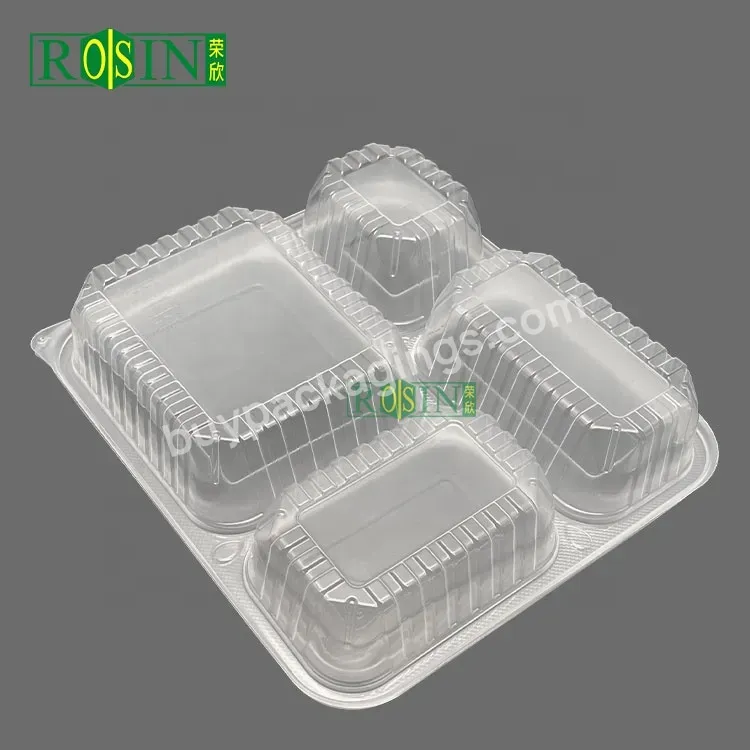 Customized 4 Compartment Clear Pp Freezer Microwave Safe Disposable Plastic Food Containers For Food Delivery