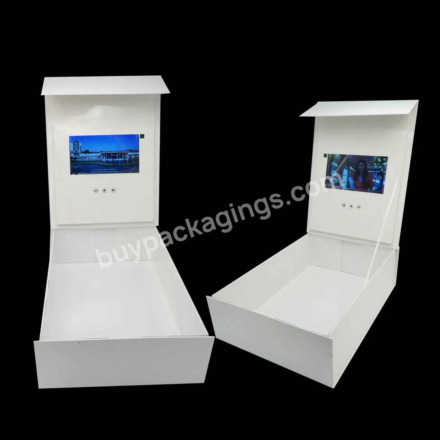 Customized 4.3 Inch Lcd Screen Light Control Video Card Gift Box Invitation Video Packaging Box For Jewelry