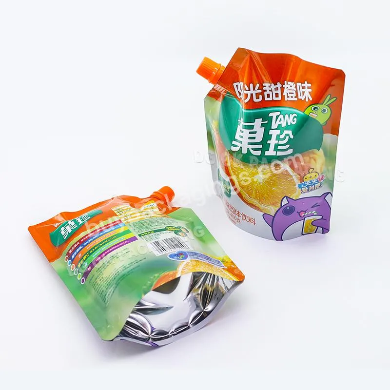 Customized 50ml 100ml 500ml Spout Pouch Juice Soft Drink Stand Up Special Shape Spout Pouch Sauce Liquid Packaging Bag