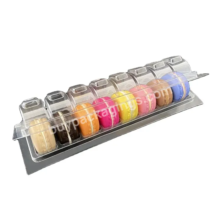 Customized 8 Cavity Macaron Box With Plastic Insert Tray Clear Macaron Plastic Box