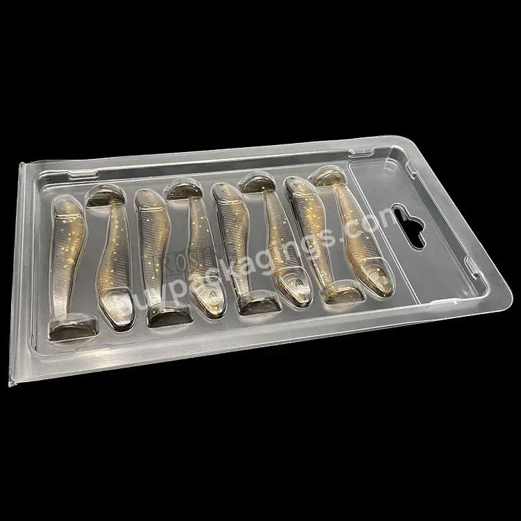 Customized 8 Grid Fishing Lures Bait Transparent Plastic Pvc Clamshell Packaging Box Transparent Blister Pet Plastic Packaging