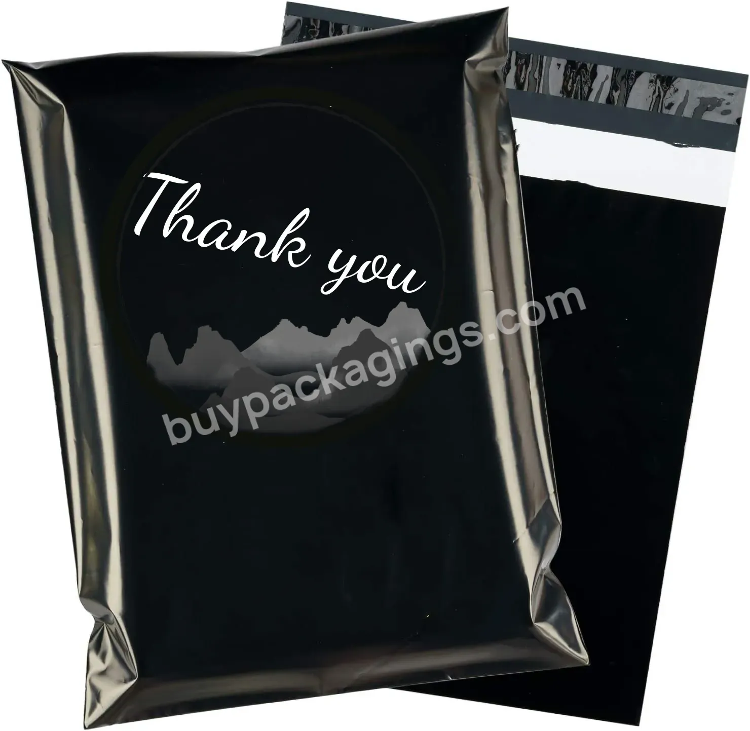 Customized 8.5 X 12 Frosted Printed Matte Black Frosted Poly Mailer Black