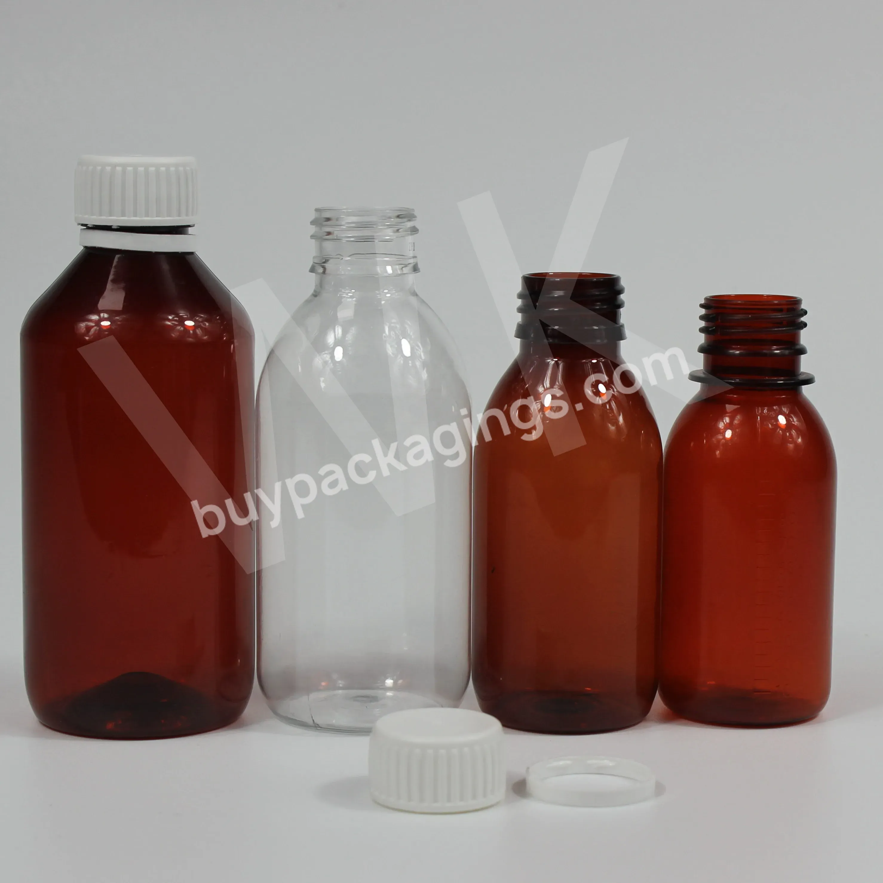 Customized 8oz 240ml Wholesale Amber Pet Oval Medicine Liquid Syrup Bottle With Tamper Evident Cap