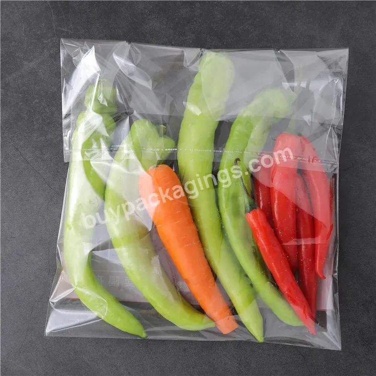 Customized Anti-foggy Bopp Bag Fresh Fruit Vegetables Packing Bags For Lettuce Plastic Packaging Self Adhesive Transparent Clear